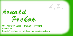 arnold prekop business card